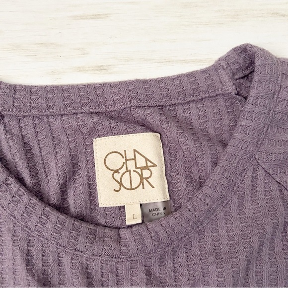 Chaser Waffle Knit Long Sleeve Top | Size Large - Picture 4 of 5